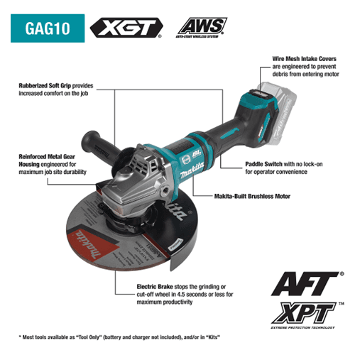 7" x 9" 40V max XGT Brushless Cordless Paddle Switch Angle Grinder Kit with Electric Brake, AWS Capable Tool Only Alt 1 - Image