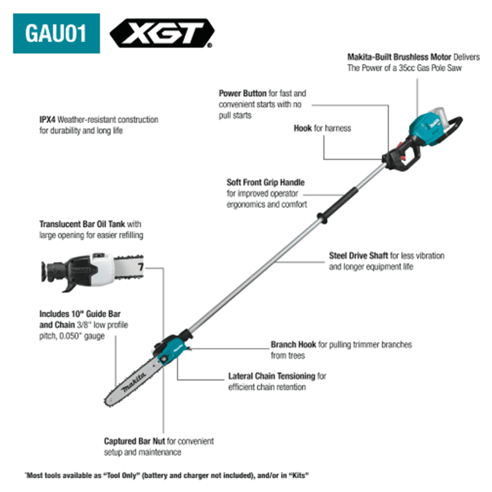 40V Max XGT Brushless Cordless 10" Pole Saw Kit (5.0Ah) Alt 6 - Image