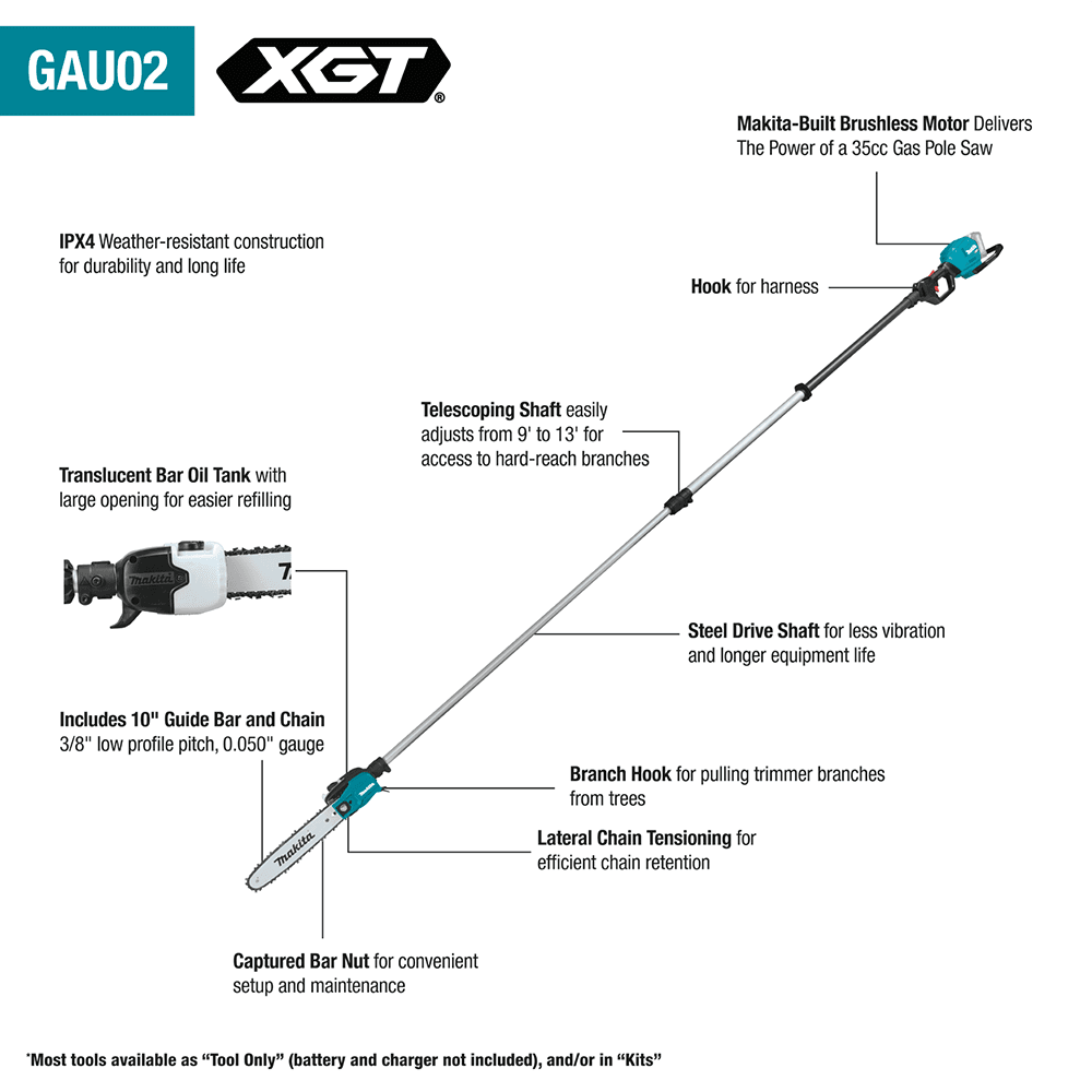 40V max XGT Brushless Cordless 10" Telescoping Pole Saw Kit (4.0Ah) Alt 17 - Image