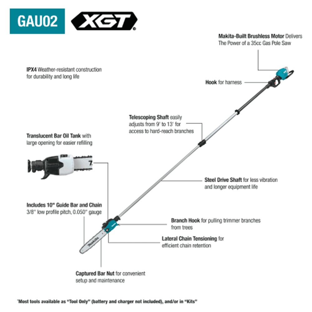40V Max XGT Brushless Cordless 10" Telescoping Pole Saw Kit (5.0Ah) Alt 7 - Image