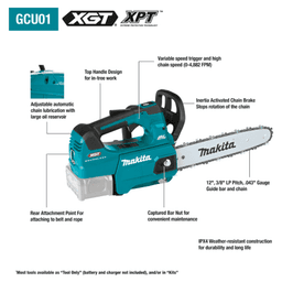 40V Max XGT Brushless Cordless 12" Top Handle Chain Saw Kit Alt 4 - Image
