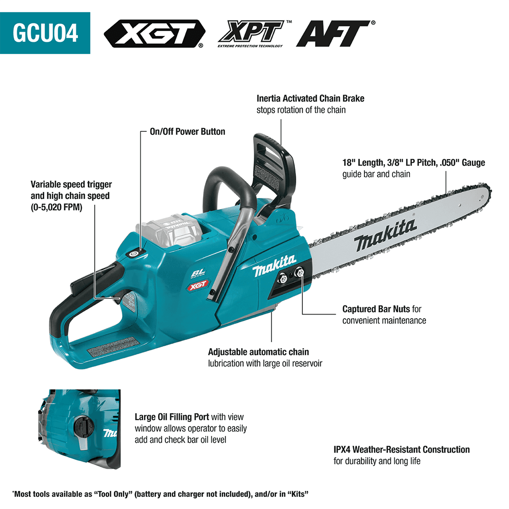 40V max XGT Brushless Cordless 18" Chain Saw Kit (5.0Ah) Alt 19 - Image