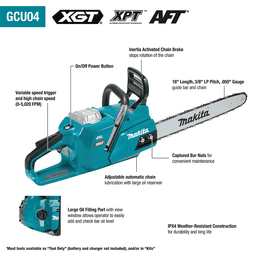 40V max XGT Brushless Cordless 18" Chain Saw Kit (5.0Ah) Alt 19 - Image