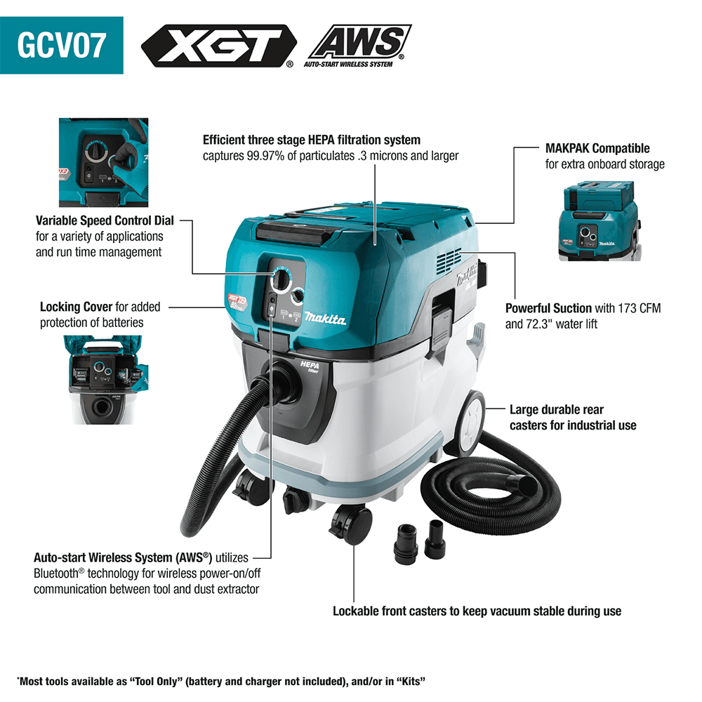 80V Max (40V Max X2) XGT 10 Gallon HEPA Vacuum Wet/Dry Tool Only with AWS Alt 1 - Image