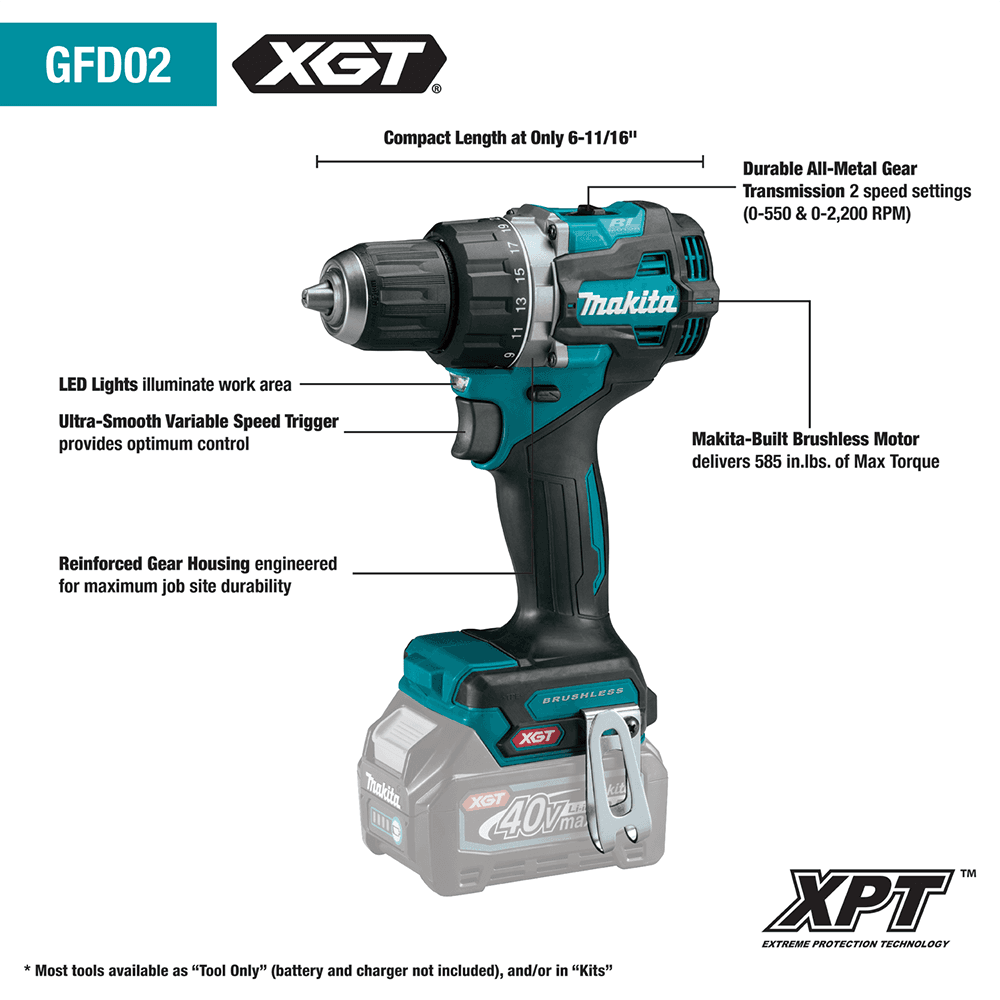 40V max XGT Compact Brushless Cordless 1/2" Driver-Drill Tool Only Alt 2 - Image