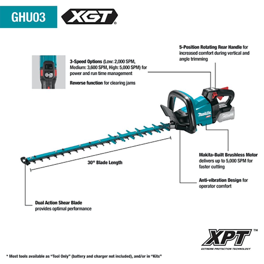 40V Max XGT Brushless Cordless 30" Hedge Trimmer, Tool Only Alt 1 - Image