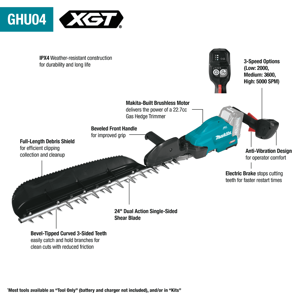 40V max XGT Brushless Cordless 24" Single-Sided Hedge Trimmer Kit (4.0Ah) Alt 14 - Image