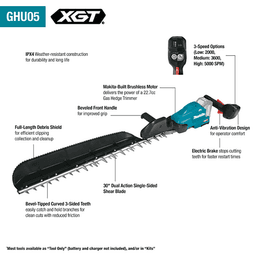 40V Max XGT Brushless Cordless 30" Single‑Sided Hedge Trimmer Kit (5.0Ah) Alt 6 - Image