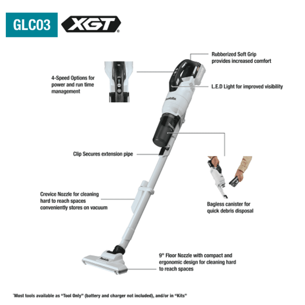 40V Max XGT Brushless Cordless Cyclonic 4‑Speed HEPA Filter Compact Stick Vacuum Tool Only Alt 1 - Image