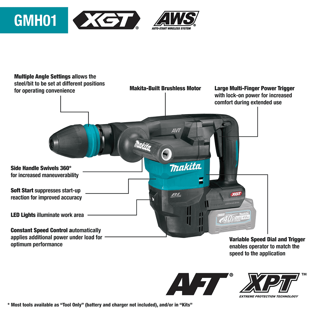 40V max XGT Brushless Cordless SDS-MAX AVT Demolition Hammer Kit with AWS Capable (4.0 Ah) Alt 14 - Image