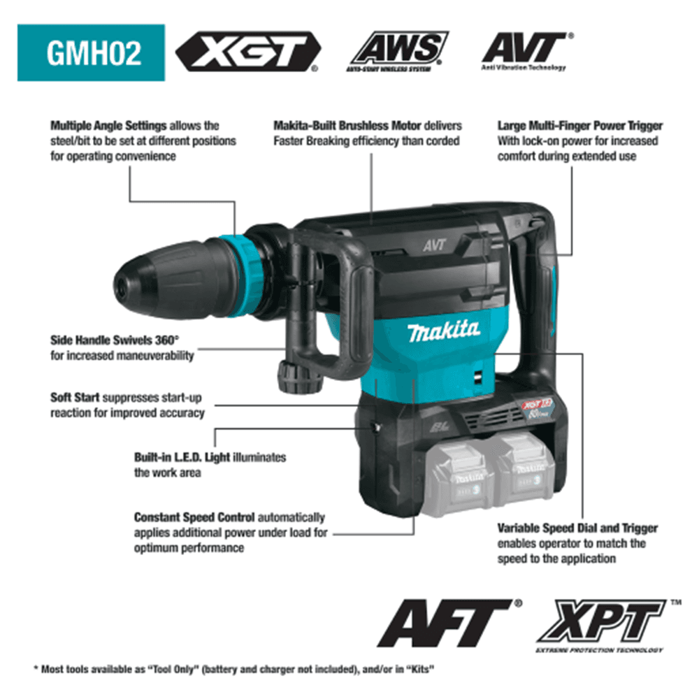 80V Max XGT Brushless Demolition Hammer Kit with AWS Capable (4.0Ah) Alt 4 - Image