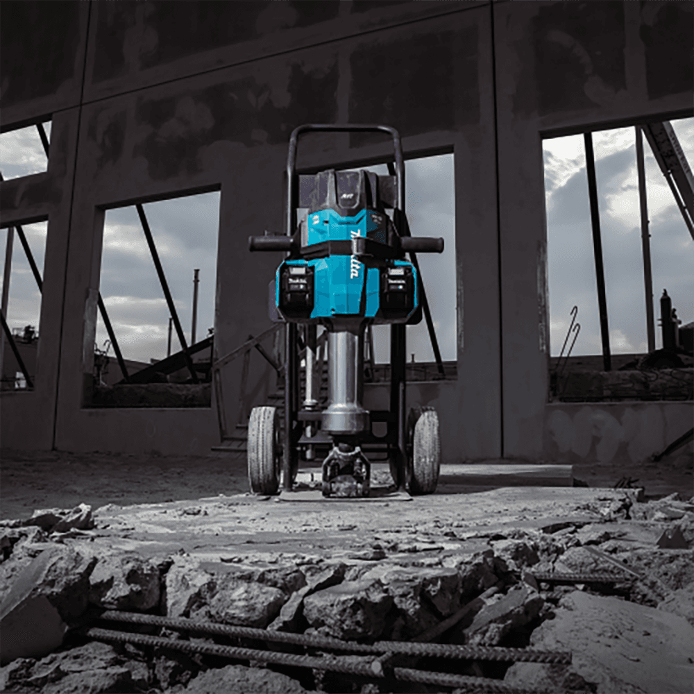 70 lb. AVT Breaker Hammer Kit AWS Capable with 4 Batteries, 1‑1/8" Hex Alt 25 - Image