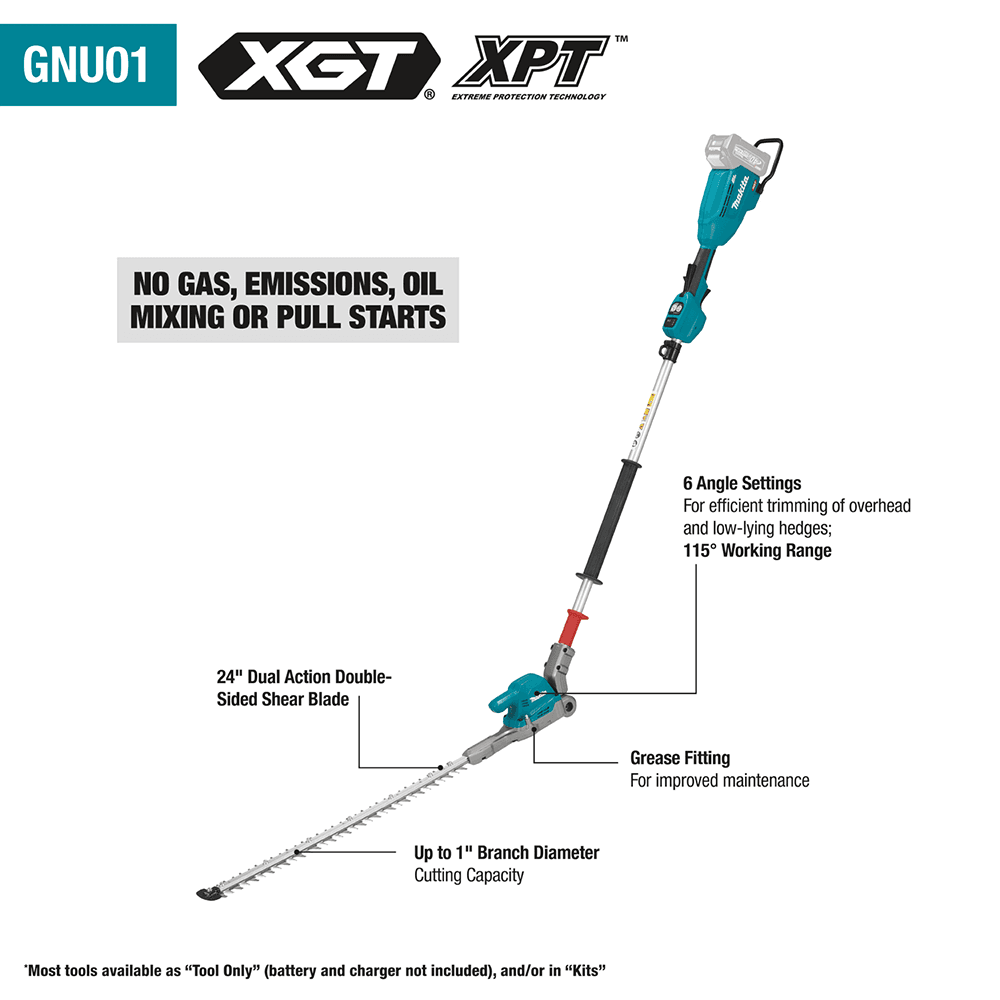 40V max XGT Brushless Cordless 24" Articulating Pole Hedge Trimmer Kit (4.0Ah) Alt 11 - Image