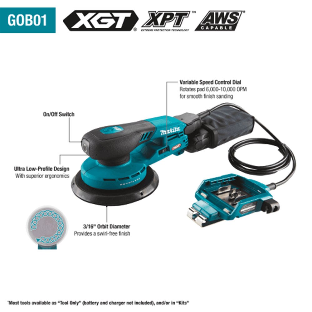 40V Max XGT Brushless Cordless 6" Random Orbit Sander, Tool Only Alt 1 - Image
