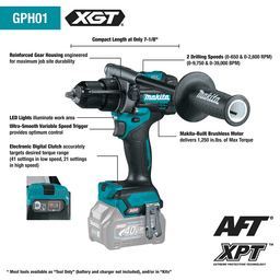40V max XGT Brushless Cordless 1/2" Hammer Driver-Drill Tool Only Alt 4 - Image