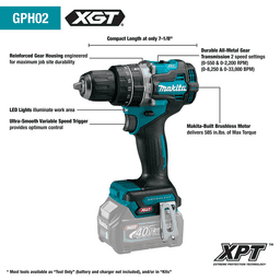 40V max XGT Compact Brushless Cordless 1/2" Hammer Driver-Drill Kit (2.5 Ah) Alt 6 - Image