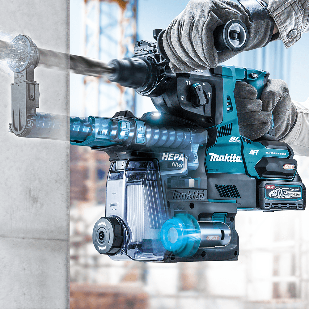 40 V Max XGT Brushless Cordless 1-1/8" SDS-PLUS AVT Rotary Hammer Kit with Dust Extractor/AFT/AWS Capable (4.0Ah) Alt 16 - Image