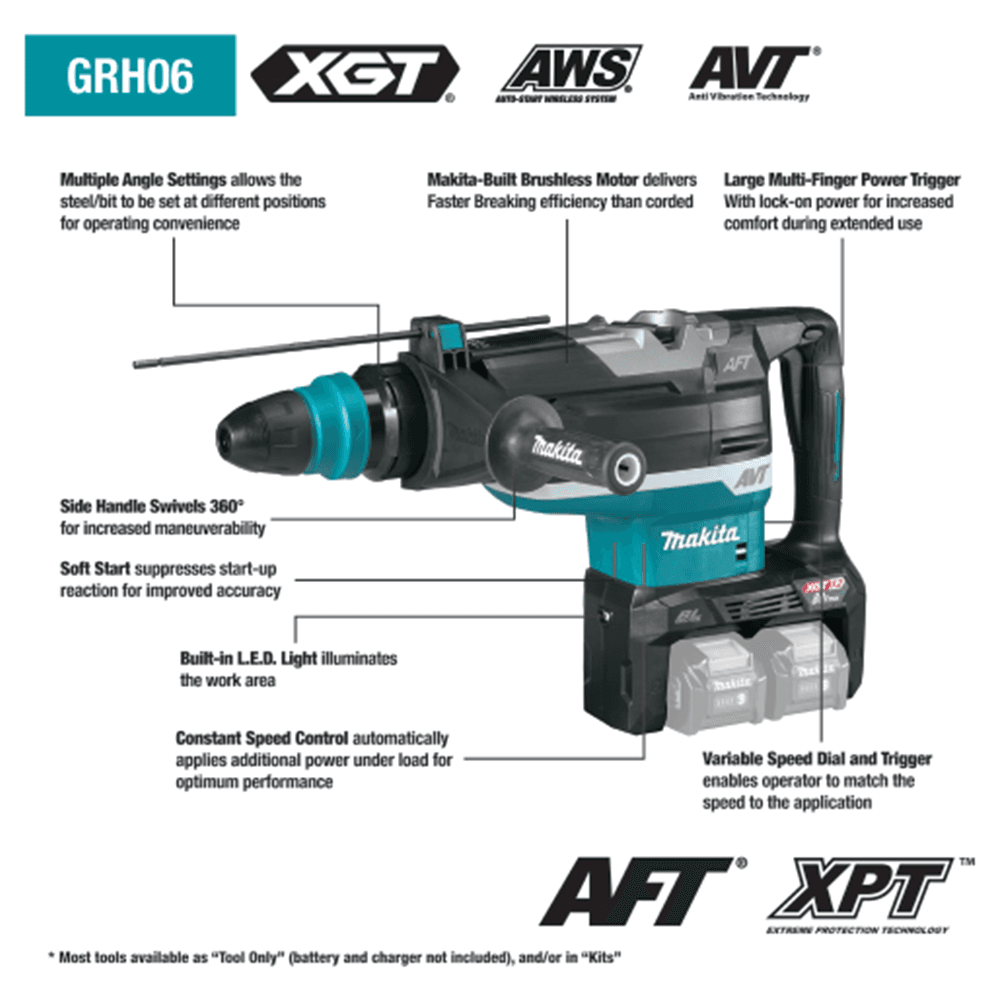 80V Max XGT Brushless 2" AVT Rotary Hammer with AFT/AWS Capable Tool Only Alt 1 - Image