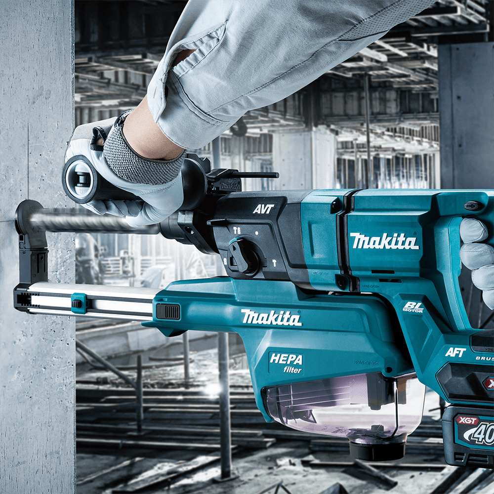 40 V Max XGT Brushless 1-1/8" SDS-PLUS AVT D-Handle Rotary Hammer Kit with Dust Extractor/AFT/AWS Capable (4.0Ah) Alt 4 - Image