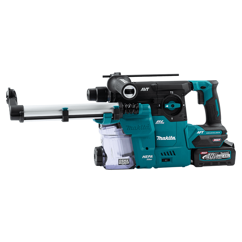 40 V Max XGT Brushless Cordless 1-3/16" SDS-PLUS AVT Rotary Hammer Kit with Dust Extractor/AFT/AWS Capable (4.0Ah) Alt 1 - Image