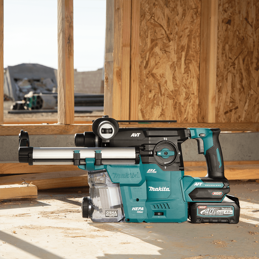 40 V Max XGT Brushless Cordless 1-3/16" SDS-PLUS AVT Rotary Hammer Kit with Dust Extractor/AFT/AWS Capable (4.0Ah) Alt 5 - Image