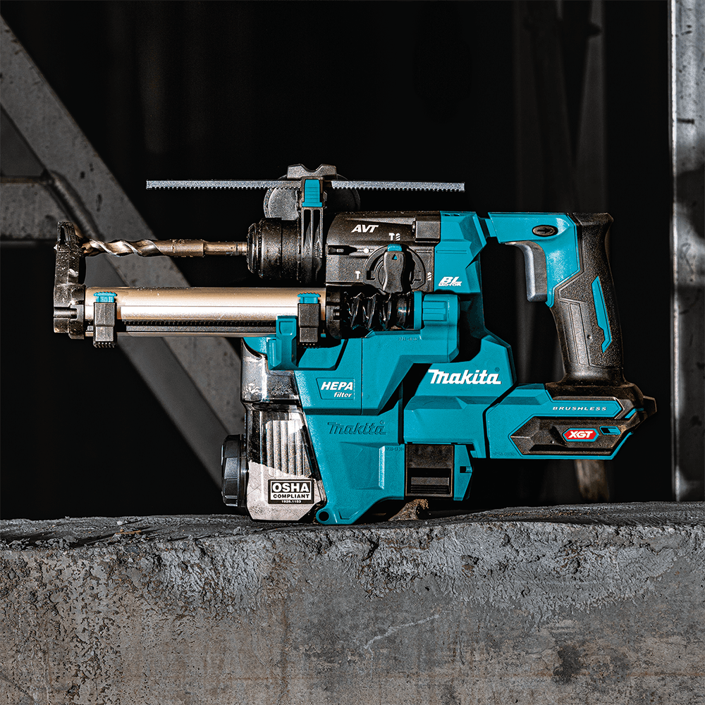 40 V Max XGT Brushless Cordless 13/16" SDS-PLUS AVT Rotary Hammer Kit with Dust Extractor/AFT/AWS Capable (2.5Ah) Alt 6 - Image
