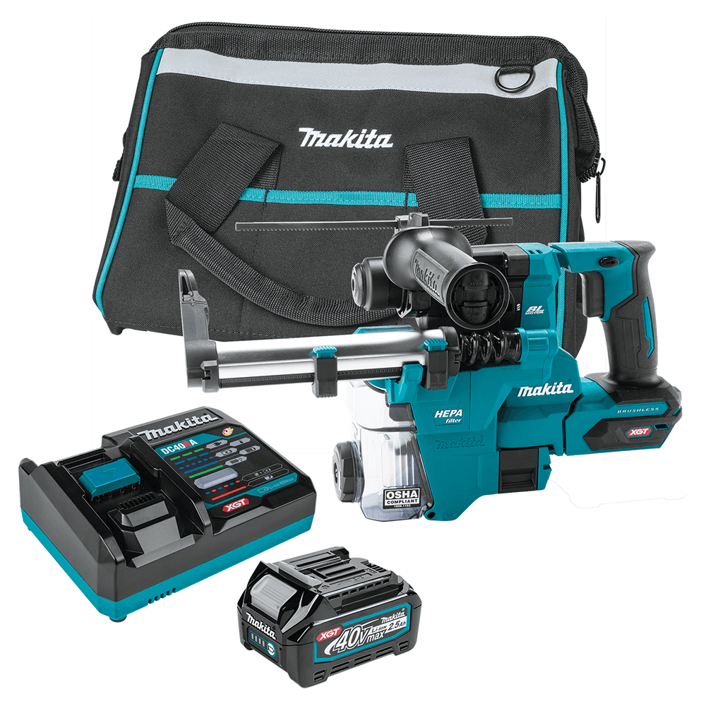 40 V Max XGT Brushless Cordless 13/16" SDS-PLUS AVT Rotary Hammer Kit with Dust Extractor/AFT/AWS Capable (2.5Ah) Main - Image