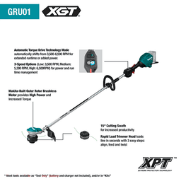 40V Max XGT Brushless Cordless 15" String Trimmer Kit (5.0Ah) Alt 2 - Image