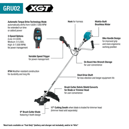 40V Max XGT Brushless Cordless Brush Cutter, Tool Only Alt 1 - Image