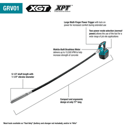 5-1/2' 40V max XGT Brushless Cordless Concrete Vibrator Kit (4.0 Ah) Alt 2 - Image