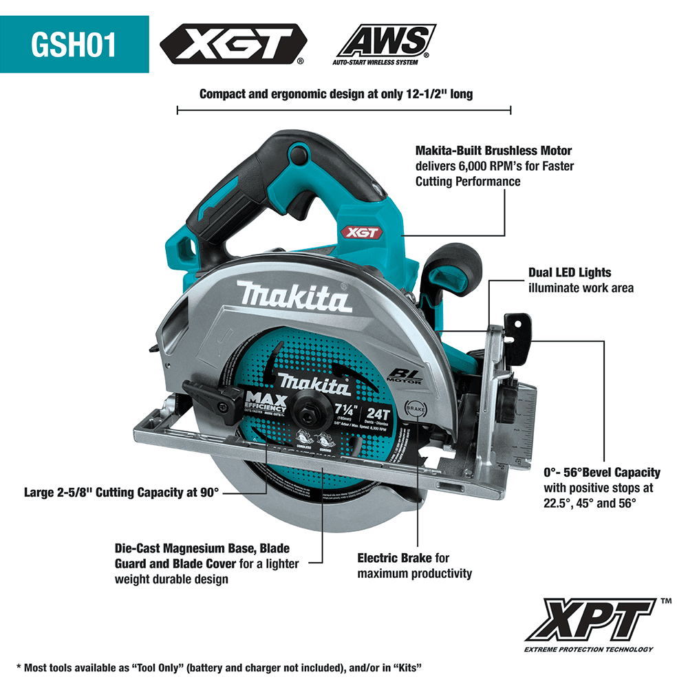 40V max XGT Brushless Cordless 7-1/4" Circular Saw Kit with AWS Capable (4.0 Ah) Alt 5 - Image