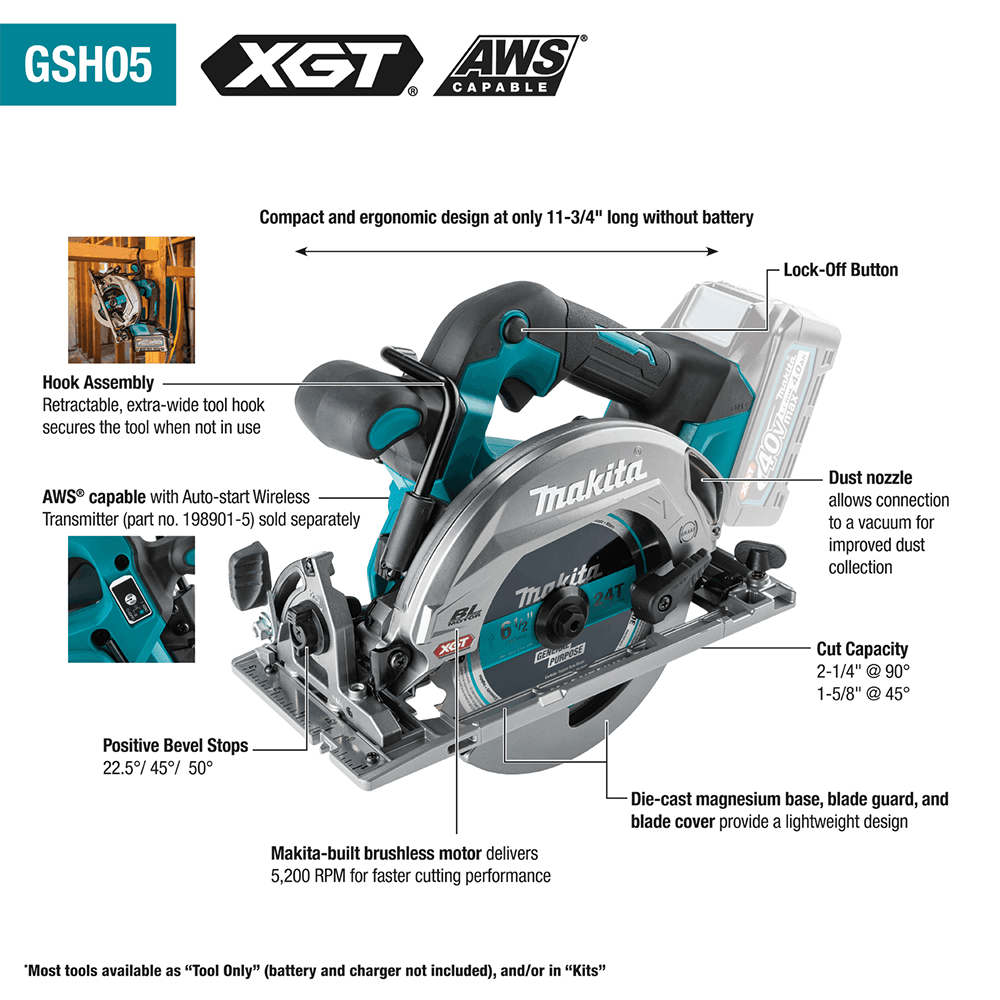 40V max XGT Brushless Cordless 6-1/2" Circular Saw Kit with AWS Capable (4.0 Ah) Alt 11 - Image