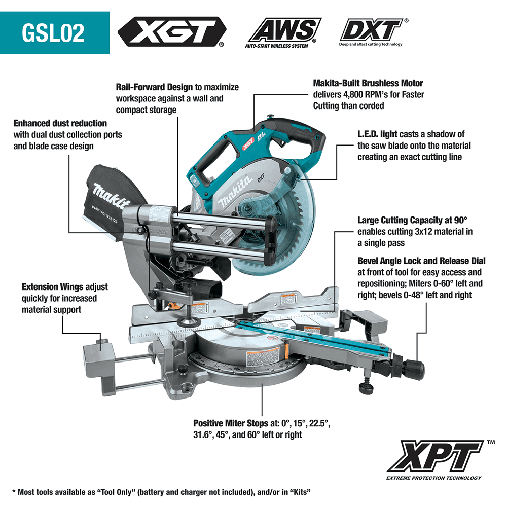 40V max XGT Brushless Cordless 8-1/2" Dual-Bevel Sliding Compound Miter Saw Kit with AWS Capable (4.0 Ah) Alt 7 - Image