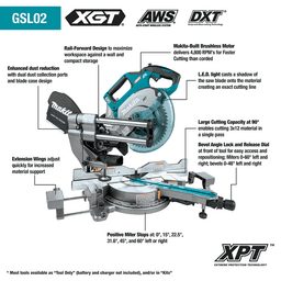 40V max XGT Brushless Cordless 8-1/2" Dual-Bevel Sliding Compound Miter Saw Kit with AWS Capable (4.0 Ah) Alt 7 - Image