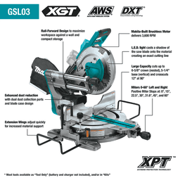 40V max XGT Brushless Cordless 10" Dual-Bevel Sliding Compound Miter Saw Tool Only with AWS Capable Alt 1 - Image