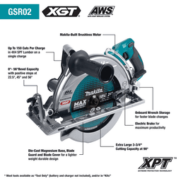 40V max XGT Brushless Cordless Rear Handle 10-1/4" Circular Saw Kit with AWS Capable (4.0 Ah) Alt 10 - Image
