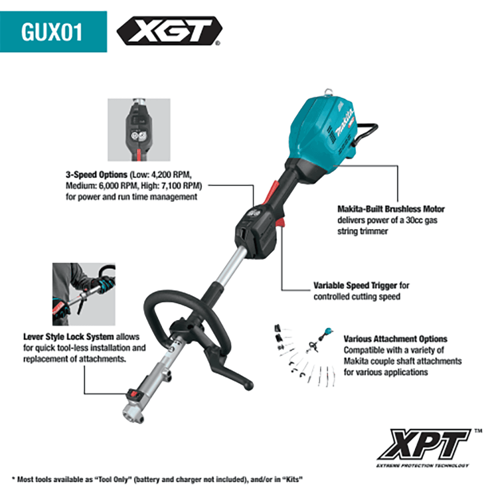 40V Max XGT Brushless Cordless Couple Shaft Power Head, Tool Only Alt 1 - Image