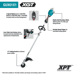40V Max XGT Brushless Cordless Couple Shaft Power Head with 17" String Trimmer Attachment, Tool Only Alt 2 - Image