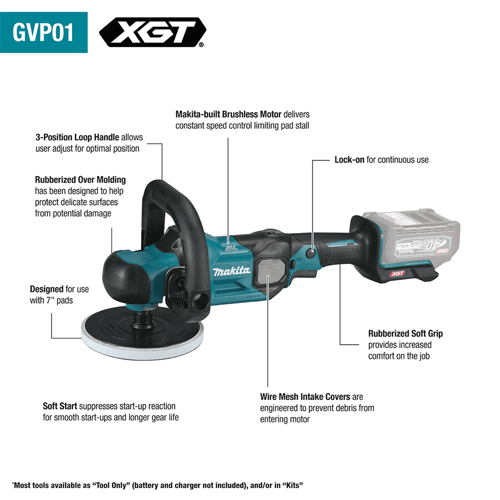 40V max XGT Brushless Cordless 7" Polisher Tool Only Alt 1 - Image
