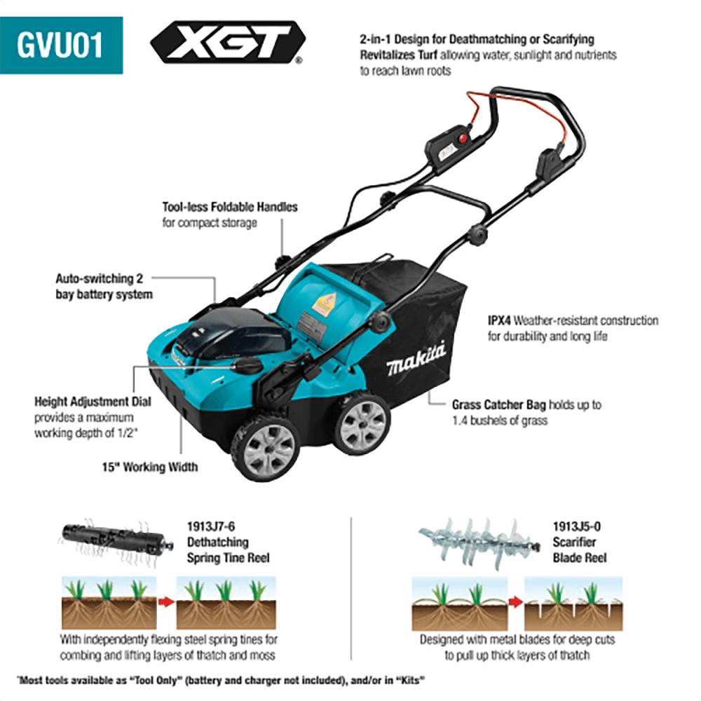 40V Max XGT Brushless Cordless 15" Dethatcher/Scarifier Kit (4.0Ah) Alt 2 - Image