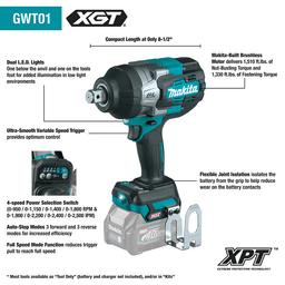 40V max XGT Brushless Cordless 4-Speed High-Torque 3/4" Square Drive Impact Wrench Tool Only with Friction Ring Anvil Alt 5 - Image
