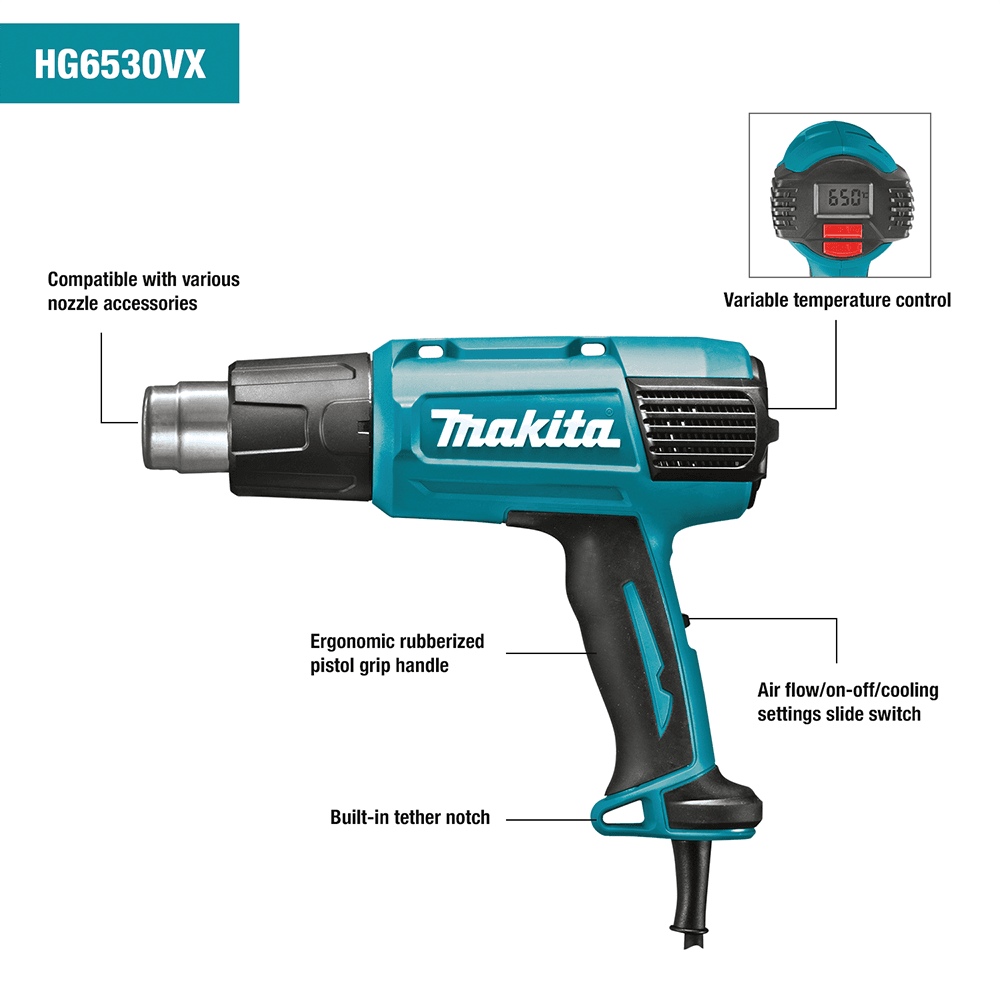 10-1/8" Variable Temperature Heat Gun Kit with LCD Digital Display Alt 2 - Image