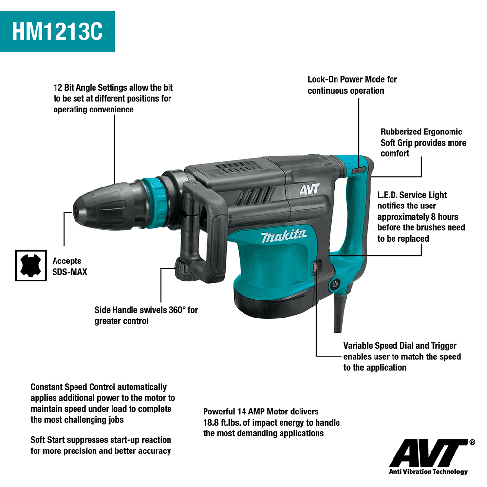 23 lb. SDS-MAX AVT Demolition Hammer Alt 3 - Image