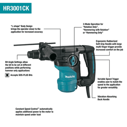 1-3/16'' SDS-PLUS L-Shape Rotary Hammer Alt 9 - Image
