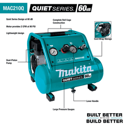 Quiet 1 HP Compact Oil-Free Electric Air Compressor Alt 5 - Image