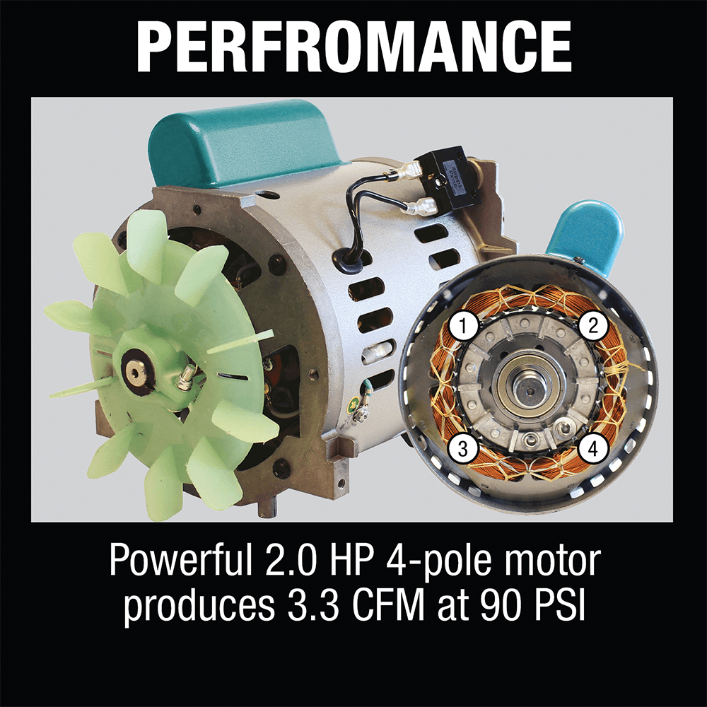 2 HP Big Bore Air Compressor Alt 15 - Image