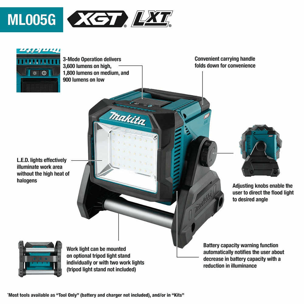 40V max XGT / 18V LXT Cordless Work Light, Light Only Alt 10 - Image