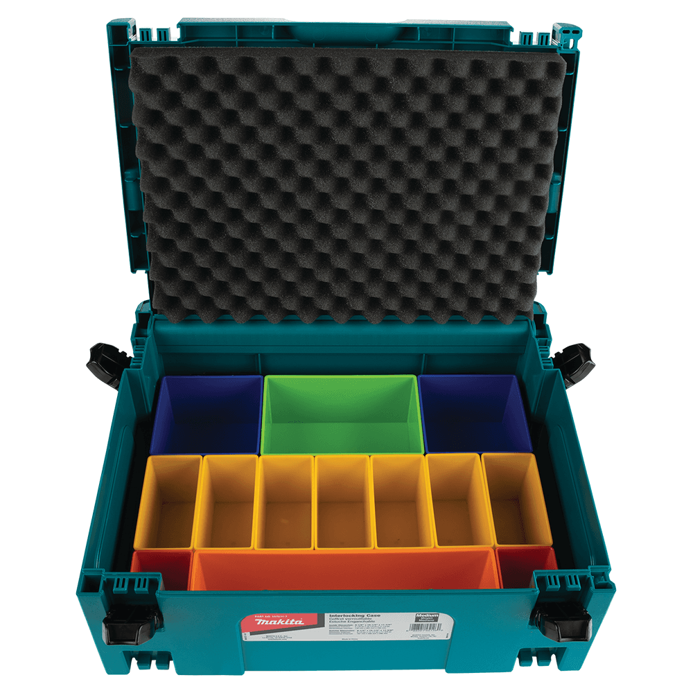 MAKPAC Interlocking Case Insert Tray with Colored Compartments/Foam Lid Alt 1 - Image