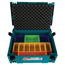MAKPAC Interlocking Case Insert Tray with Colored Compartments/Foam Lid Alt 1 - Image