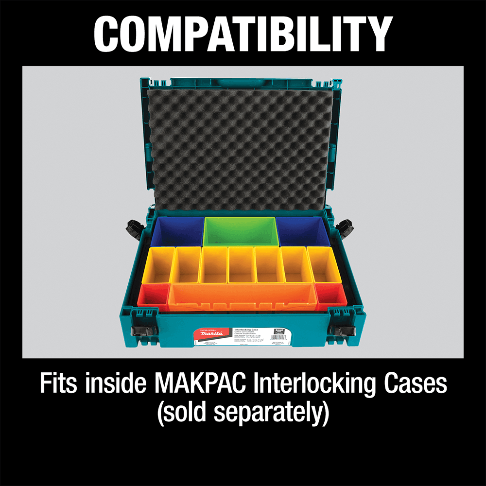 MAKPAC Interlocking Case Insert Tray with Colored Compartments/Foam Lid Alt 5 - Image